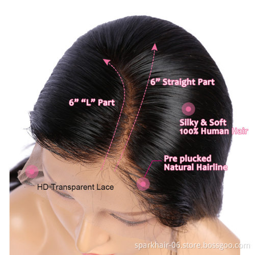 High Quality Raw Cambodian Hair Swiss Lace Wig For Black Women 100% Brazilian Virgin Cuticle Aligned Lace Front Human Hair Wig